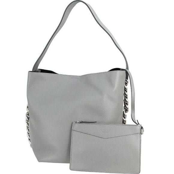 Givenchy Infinity Bucket Leather Grey Hobo shoulder Bag Chain - Picture 1 of 9